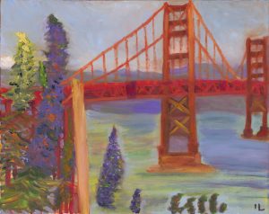 golden gate bridge acrylic art on canvas landscape
